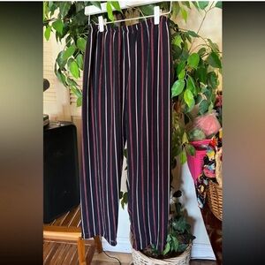 Brandy Melville Black Pants with Red and White Stripes